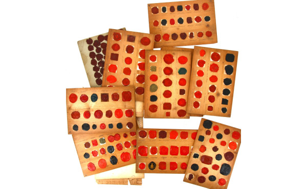 Collection de cachets de cire XIXe contr