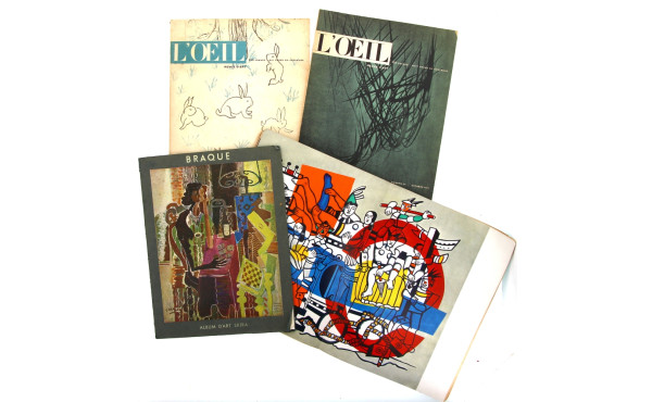 Lot de 3 revues l'ŒIL 1957 + album d'art