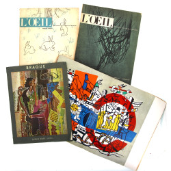 Lot de 3 revues l'ŒIL 1957 + album d'art