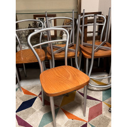 Lot de 6 chaises modernes en métal laqué