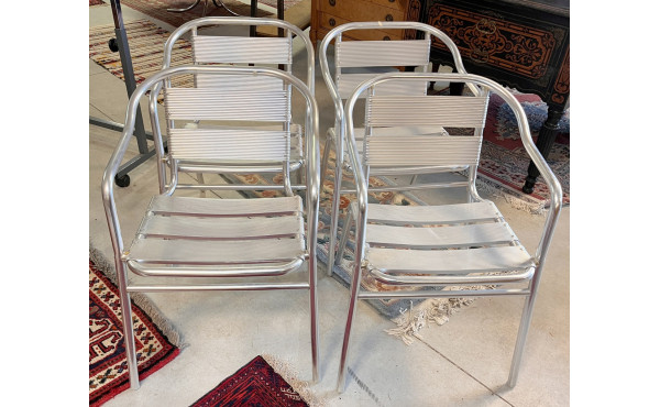 4 fauteuils de terrasse empilables en al