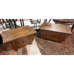 Paire de chevets en bois exotique ouvran