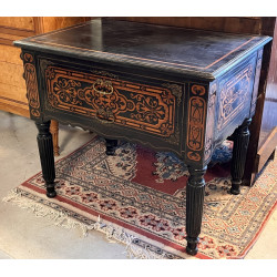 Meuble Napoléon III en bois noirci et dé