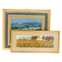 Lot de 2 tableaux du sud de la France : 