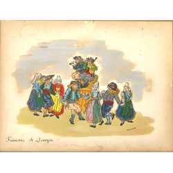 R.OLLIVIER (Xxème) "Danseurs et sonneurs