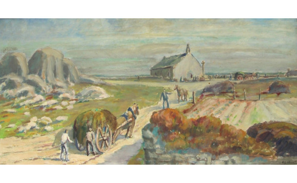 E.CHEVALIER (Xxème) "Charrettes de goémo