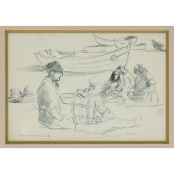 Maurice MENARDEAU (1897-1977) "Pêcheurs 
