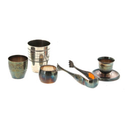 Lot de 5 pièces en métal argenté : un co
