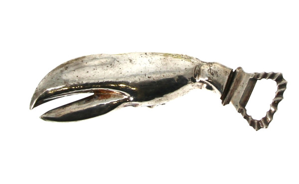 Décapsuleur en métal argenté en forme de