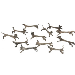 12 porte-couteaux animaliers en métal co