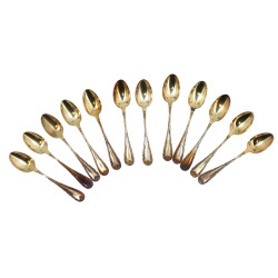 12 cuillères à moka en métal argenté déc