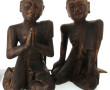 BIRMANIE - Paire d'adorants en bois scul