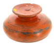 Coupe creuse en bois peint en orange, Bi