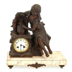 Garniture de cheminée en régule, métal d