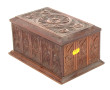 Coffret en bois sculpté à décor de roses