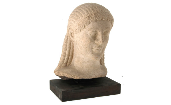 Tête étrusque d'après l'Antique, pierre 