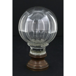 Boule de rampe d'escalier en verre à pan