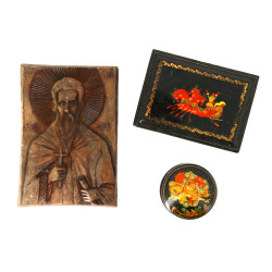 RUSSIE - Deux coffrets en laque à décor 