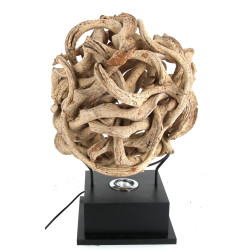 Originale lampe forme boule mangrove en 