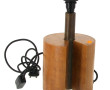 Pied de lampe en bois et métal, forme cy