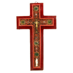 CHRIST en croix XIXème en paperolles, su