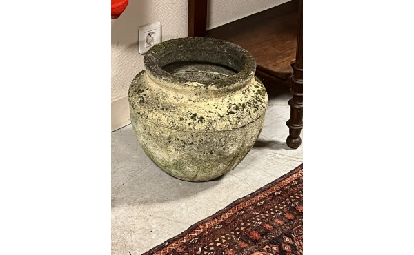 Jardinière ronde en ciment 33 x 33 cm