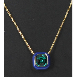 FOSSIL - Collier en métal doré, émail bl