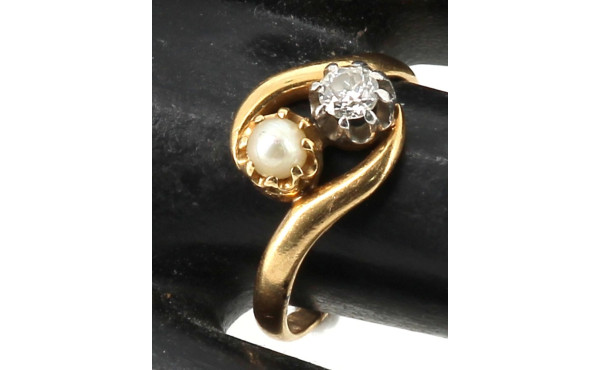 Bague ancienne style toi et moi en or ja