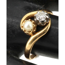 Bague ancienne style toi et moi en or ja