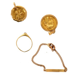 Gourmette bébé "Karine" et 2 médailles e