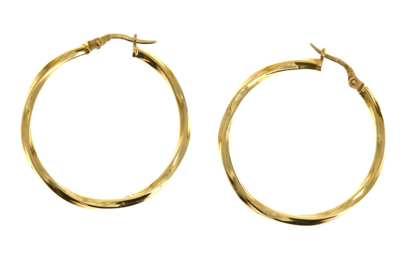 Paire de BO créoles en or jaune 18 cts (