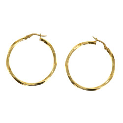 Paire de BO créoles en or jaune 18 cts (