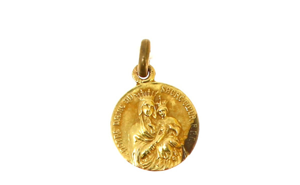 Médaille en or jaune 18 cts, poinçon têt