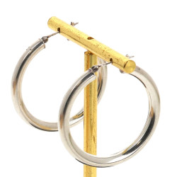 Paire de grandes créoles en argent, diam