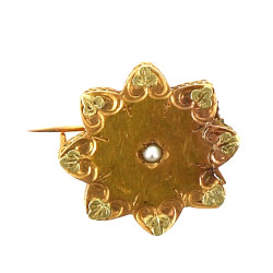 Petite broche ancienne en or jaune 18 ct