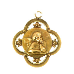 Pendentif ancien en or jaune 18 cts, poi