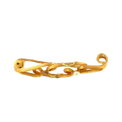 Petite broche ancienne en or jaune 18 ct