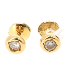 Paire de puces d'oreilles en or jaune 18