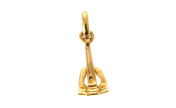 Pendentif ancre en or jaune 18 cts, poin