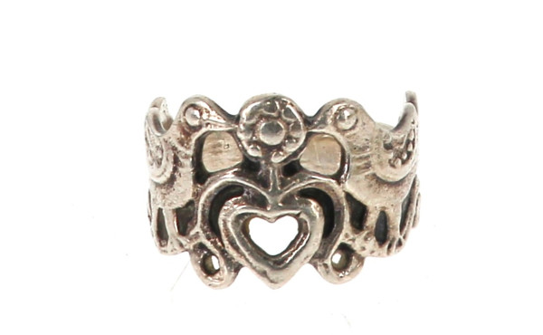 TOULHOAT - Bague en argent à décor d'un 