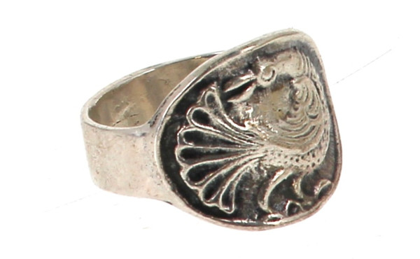 TOULHOAT - Bague en argent à décor d'un 
