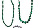 Lot de 2 colliers en perles en malachite