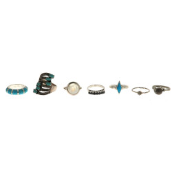Lot de 7 bagues en argent essentiellemen