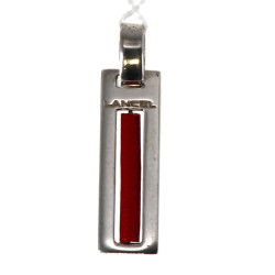 LANCEL - Pendentif en métal argenté et c