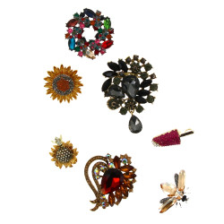 BROCHES FANTAISIE - Lot de 7 broches fan