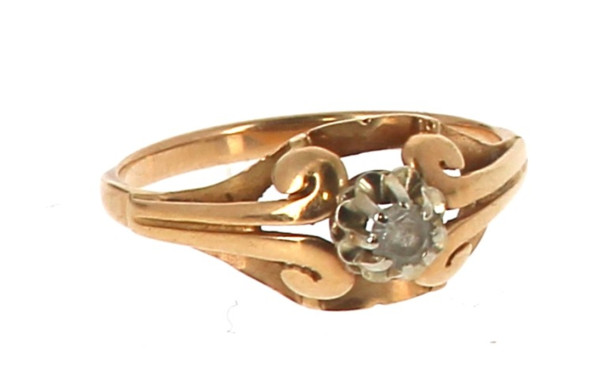 Bague en or jaune 18 cts, sertie d'une p