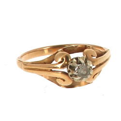Bague en or jaune 18 cts, sertie d'une p