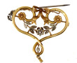 Petite broche ancienne en or jaune 18 ca