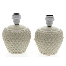 Paire de petites lampes en faïence blanc