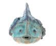 Poisson en céramique émaillée bleue, san